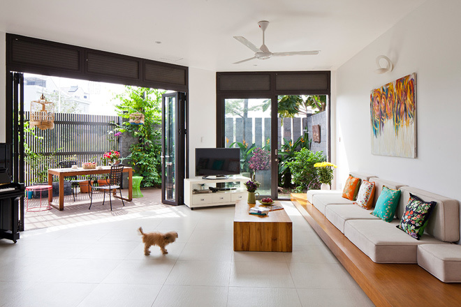 Sàn nhựa vân đá trong thiết kế nội thất .