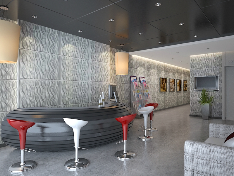 Tấm nhựa ốp tường 3D sử dụng cho spa .