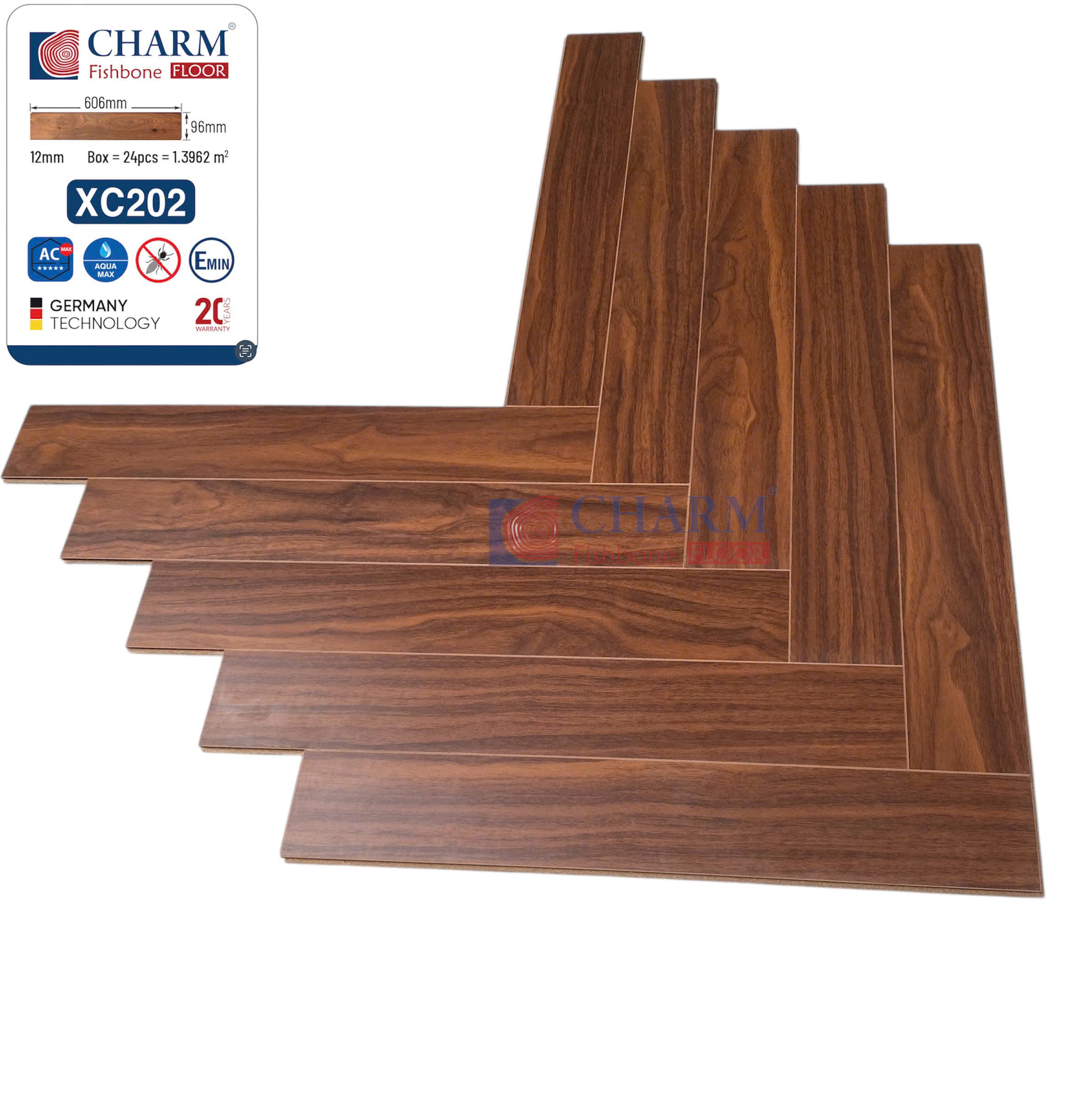 Sàn Gỗ Xương Cá Charm XC202 Cốt Nâu
