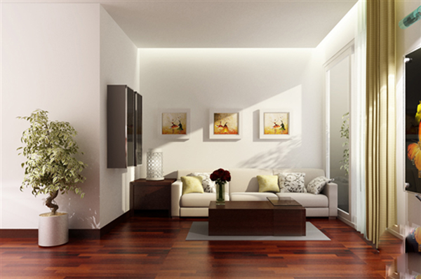 Sàn nhựa giả gỗ trong nội thất hiện đại.