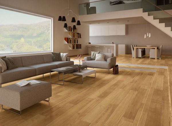 Phòng khách hiện đại với sàn nhựa Eco’st