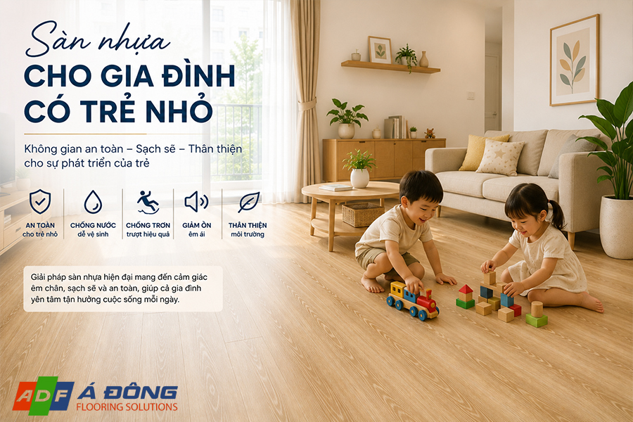 GIẢI PHÁP SÀN NHỰA CHO GIA ĐÌNH CÓ TRẺ NHỎ
