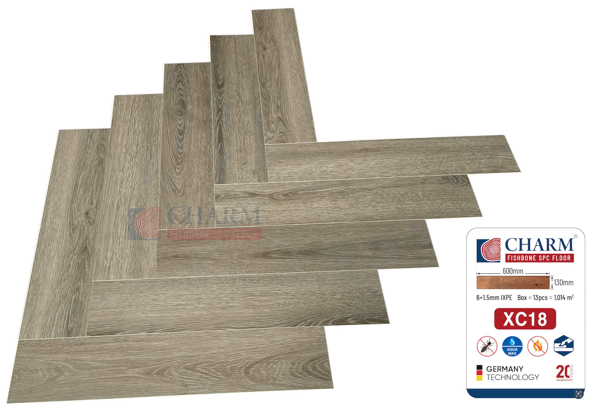 Sàn Nhựa Xương Cá Charm SPC XC18