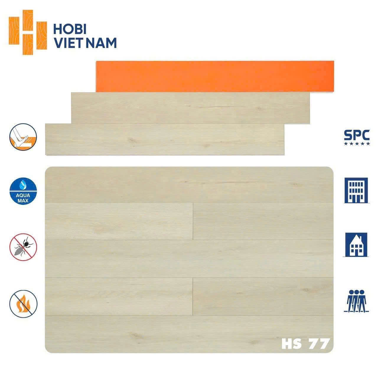 Sàn nhựa SPC Hobi  HS77